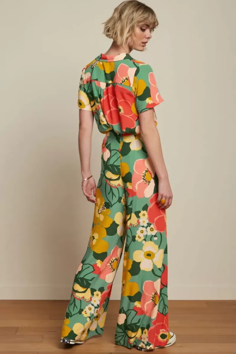 King Louie Broeken<Palazzo Pants La Monia Dusty Turquoise