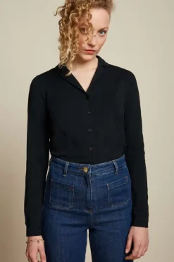King Louie Blouses<Patty Blouse Cotton Lycra Light Black