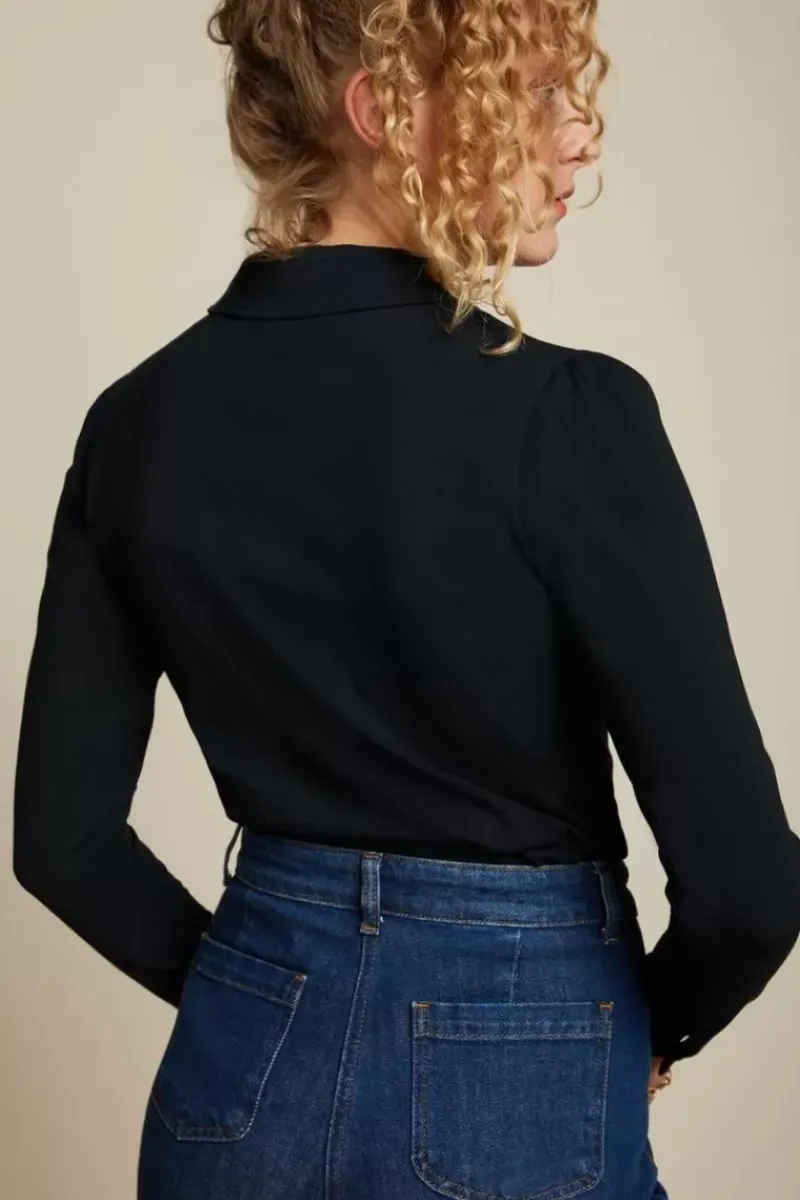 King Louie Blouses<Patty Blouse Cotton Lycra Light Black