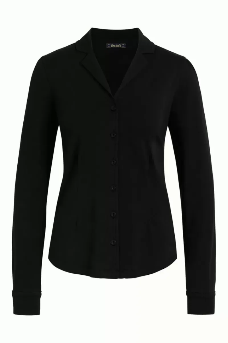King Louie Blouses<Patty Blouse Cotton Lycra Light Black