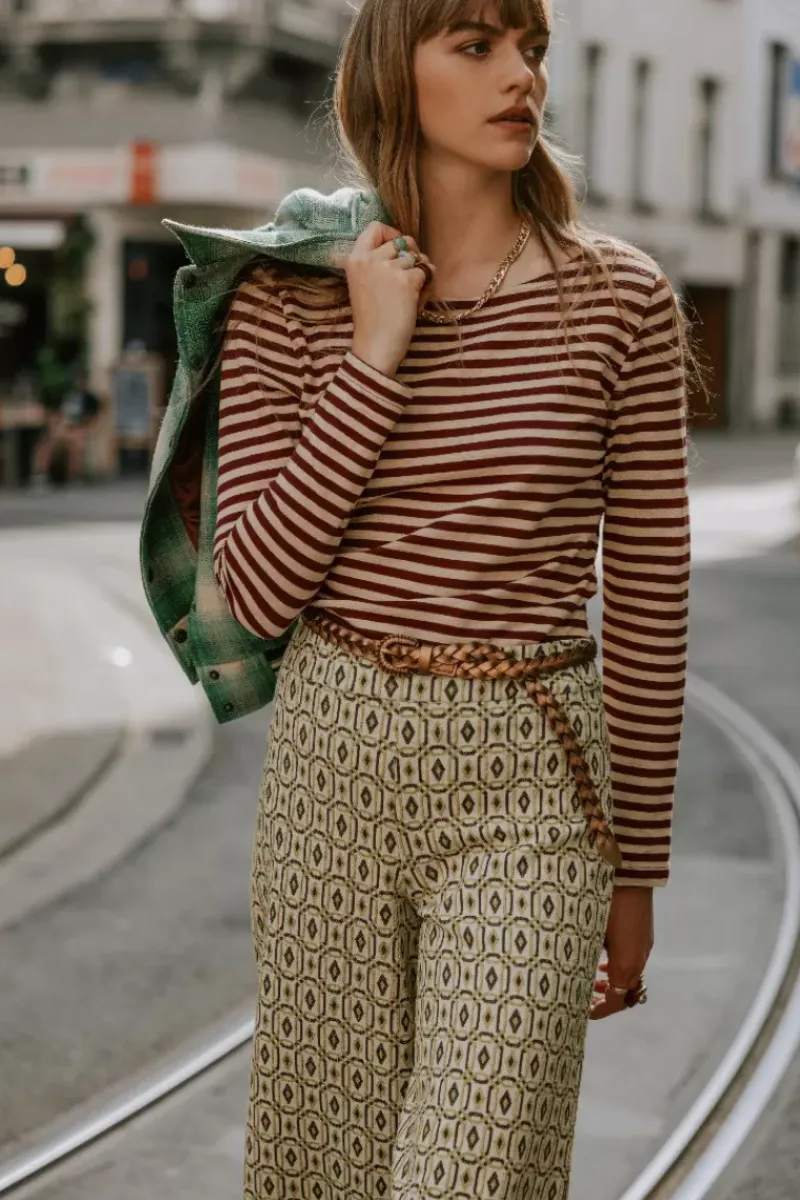 King Louie Tops & Shirts<Paulette Top Chopito Stripe Brique Red