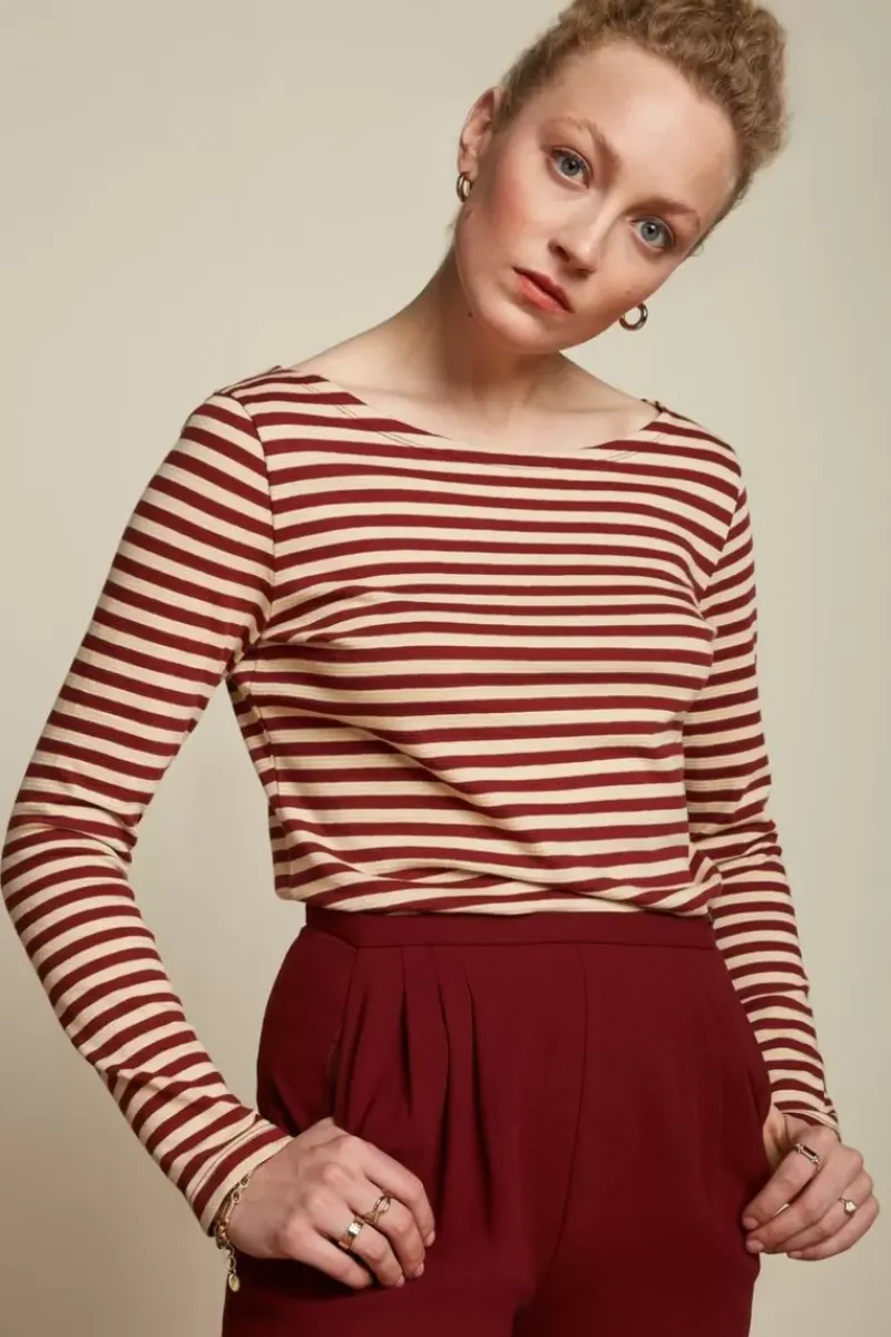 King Louie Tops & Shirts<Paulette Top Chopito Stripe Brique Red