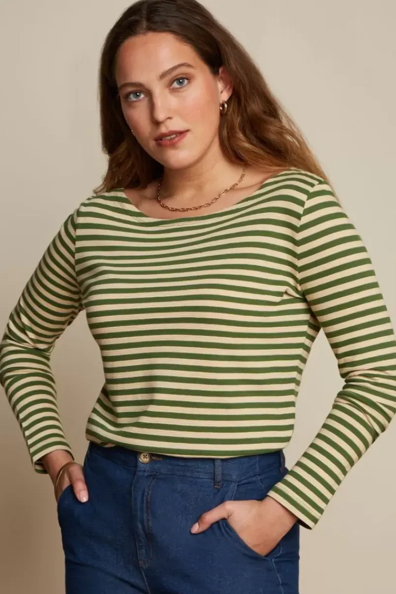 King Louie Tops & Shirts<Paulette Top Chopito Stripe Kale Green