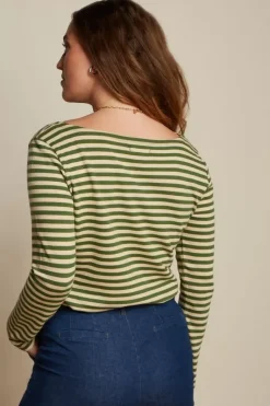 King Louie Tops & Shirts<Paulette Top Chopito Stripe Kale Green