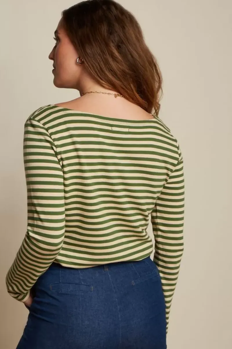King Louie Tops & Shirts<Paulette Top Chopito Stripe Kale Green