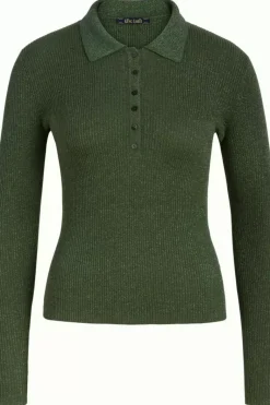 King Louie Tops & Shirts<Polo Rib Top Lapis Kale Green