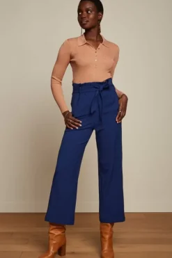 King Louie Tops & Shirts<Polo Rib Top Lapis Dusty Coral