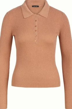 King Louie Tops & Shirts<Polo Rib Top Lapis Dusty Coral