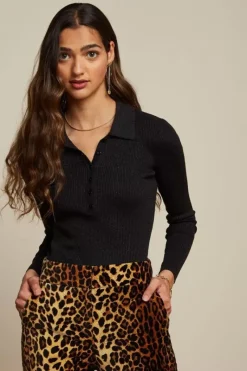 King Louie Tops & Shirts<Polo Rib Top Lapis Black