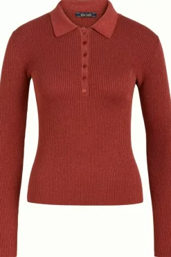 King Louie Tops & Shirts<Polo Rib Top Lapis Pecan Brown