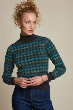 King Louie Truien<Rollneck Top Clover Lapis Blue
