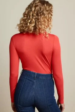 King Louie Tops & Shirts<Rollneck Top Ecovero Light Poppy Red