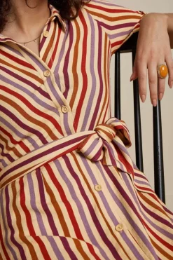 King Louie Jurken<Rosie Dress Cassava Stripe Marzipan