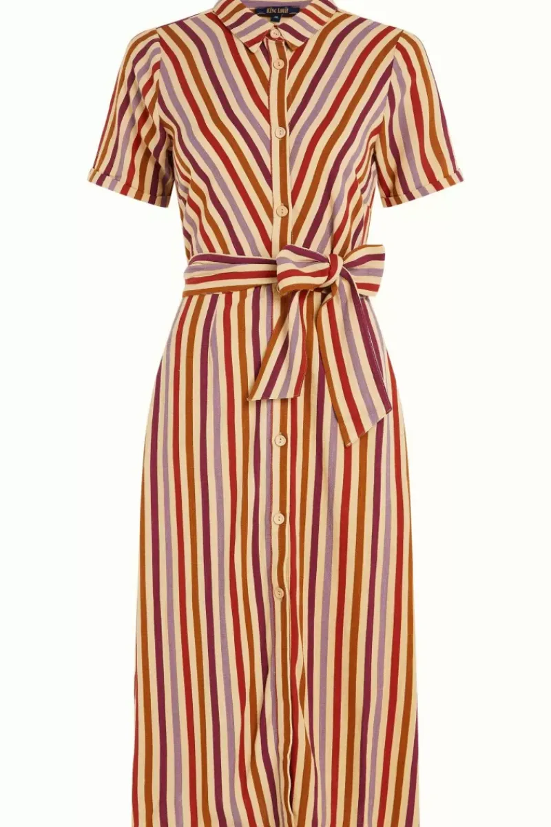 King Louie Jurken<Rosie Dress Cassava Stripe Marzipan