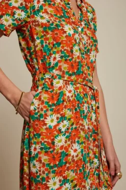 King Louie Jurken<Rosie Midi Dress Keylime Spicy Orange