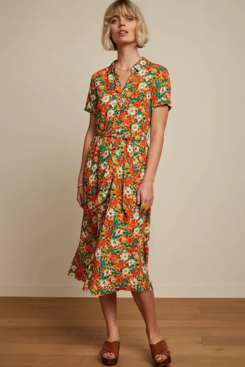 King Louie Jurken<Rosie Midi Dress Keylime Spicy Orange
