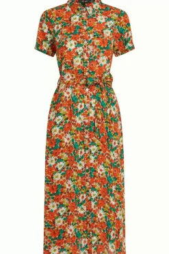 King Louie Jurken<Rosie Midi Dress Keylime Spicy Orange
