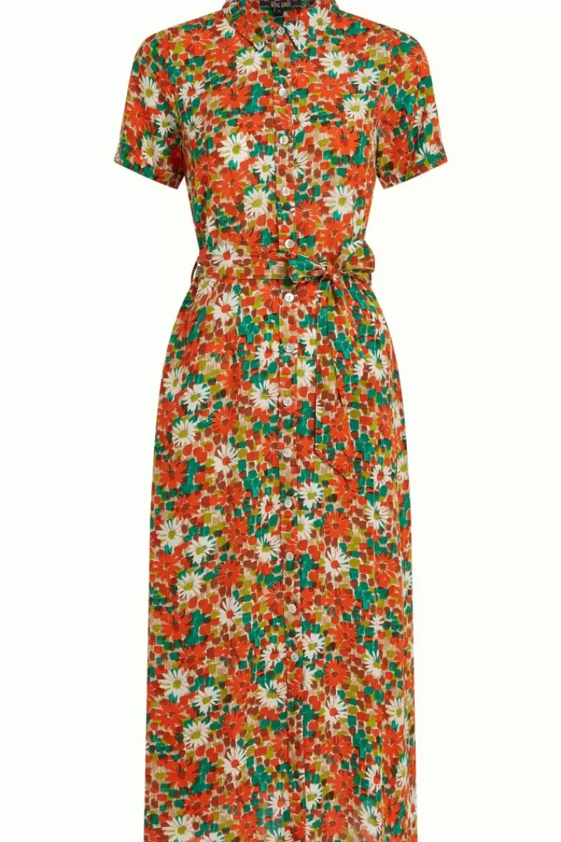 King Louie Jurken<Rosie Midi Dress Keylime Spicy Orange