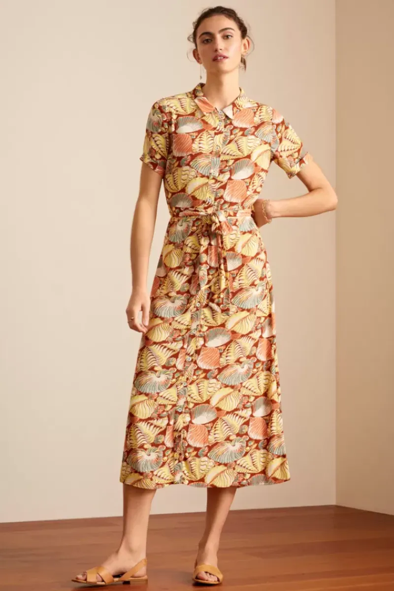 King Louie Jurken<Rosie Midi Dress Neptuno Cognac Orange