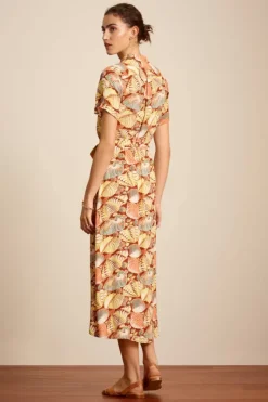 King Louie Jurken<Rosie Midi Dress Neptuno Cognac Orange