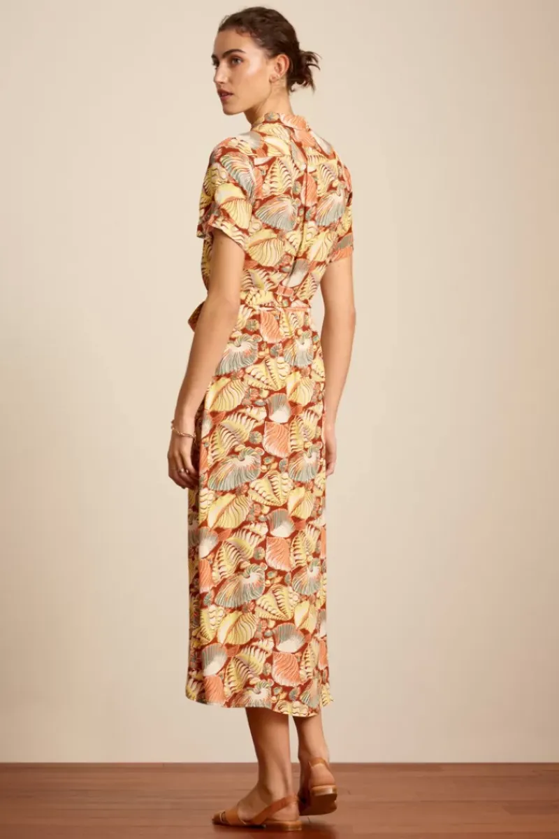 King Louie Jurken<Rosie Midi Dress Neptuno Cognac Orange