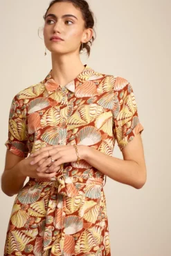 King Louie Jurken<Rosie Midi Dress Neptuno Cognac Orange