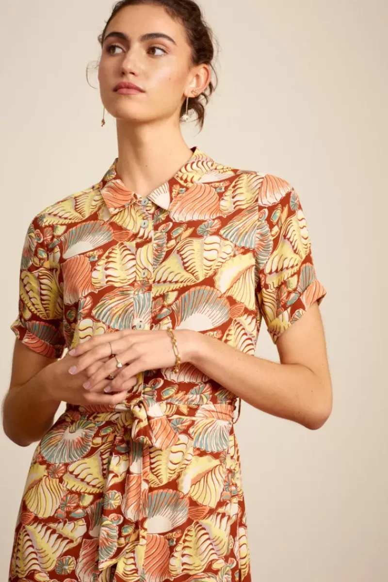 King Louie Jurken<Rosie Midi Dress Neptuno Cognac Orange