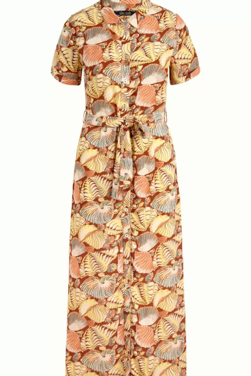 King Louie Jurken<Rosie Midi Dress Neptuno Cognac Orange