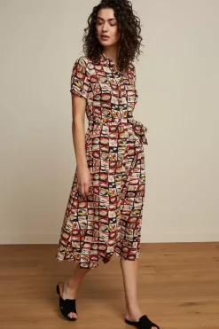King Louie Jurken<Rosie Midi Dress St Vincent Black
