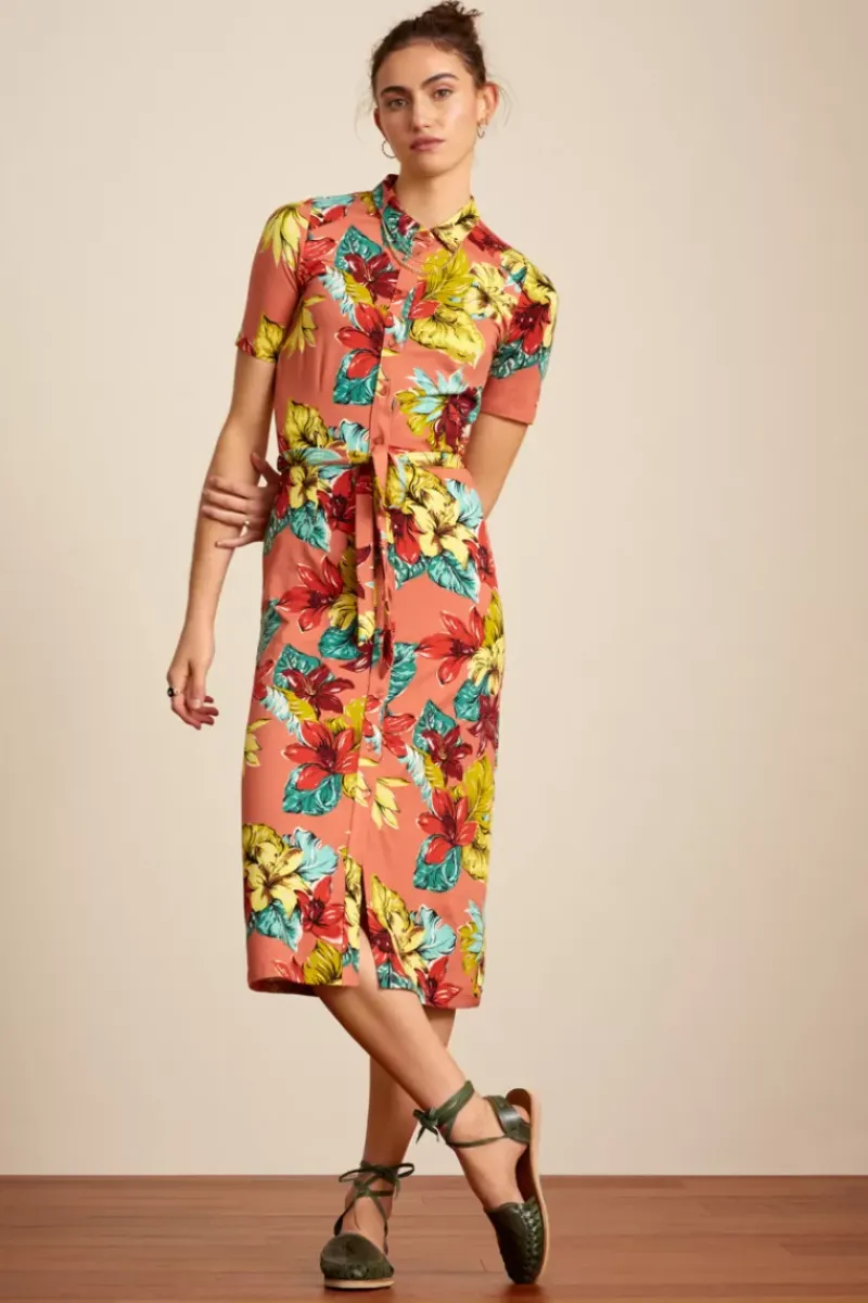King Louie Jurken<Rosie Slim Fit Dress Paraiso Apricot Pink