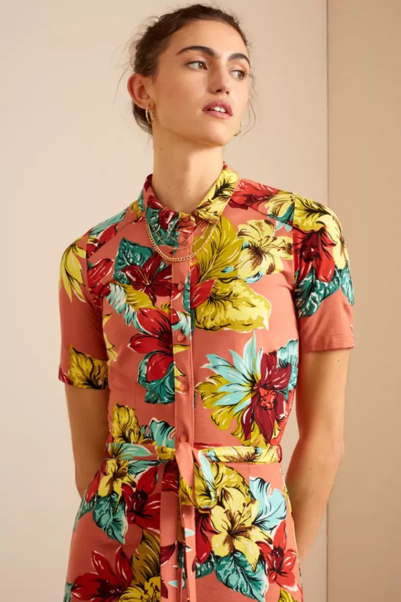 King Louie Jurken<Rosie Slim Fit Dress Paraiso Apricot Pink