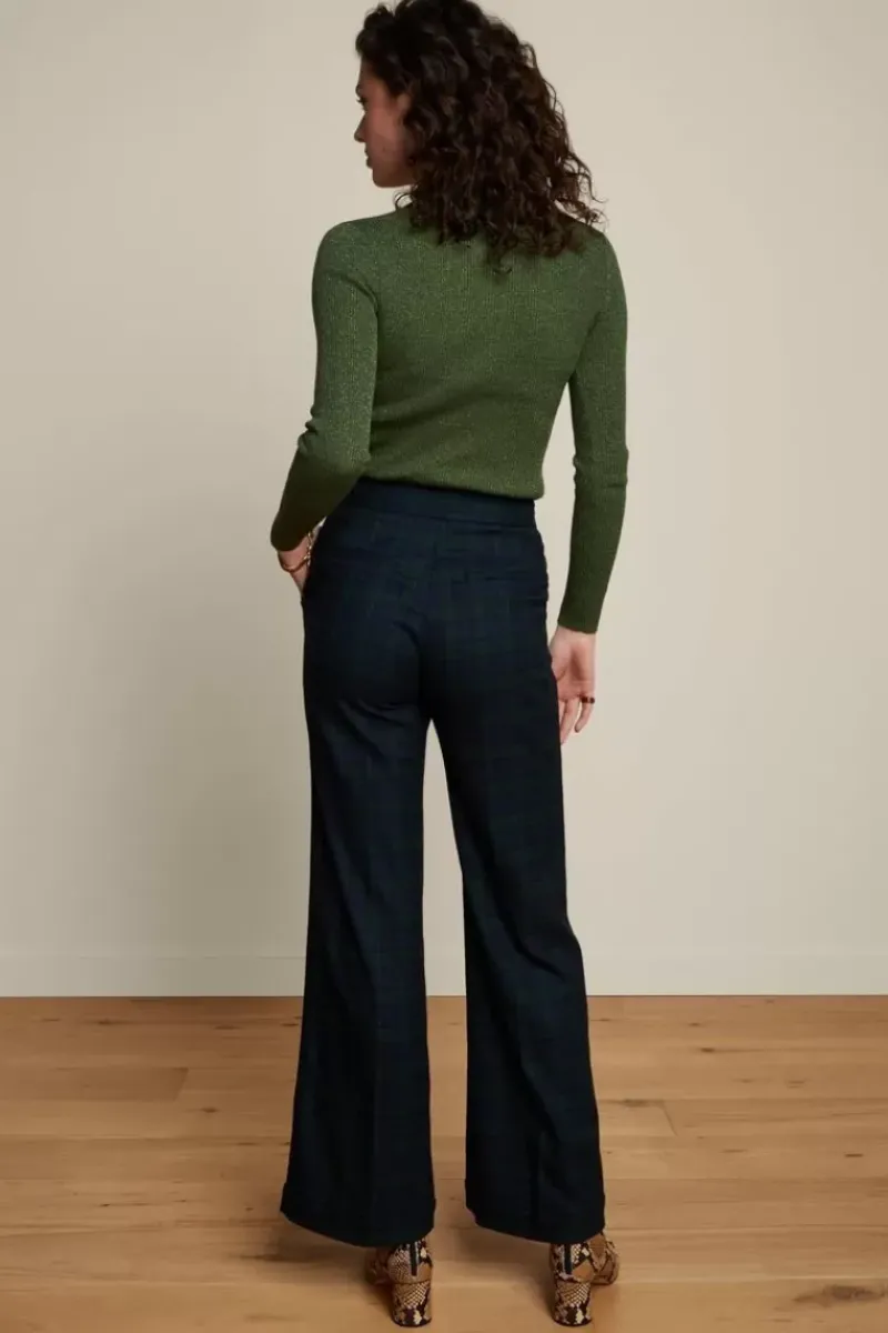 King Louie Broeken<Sally Pants Ricco Check Blue