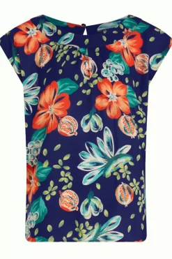 King Louie Tops & Shirts<Shirley Top Guava Dazzling Blue