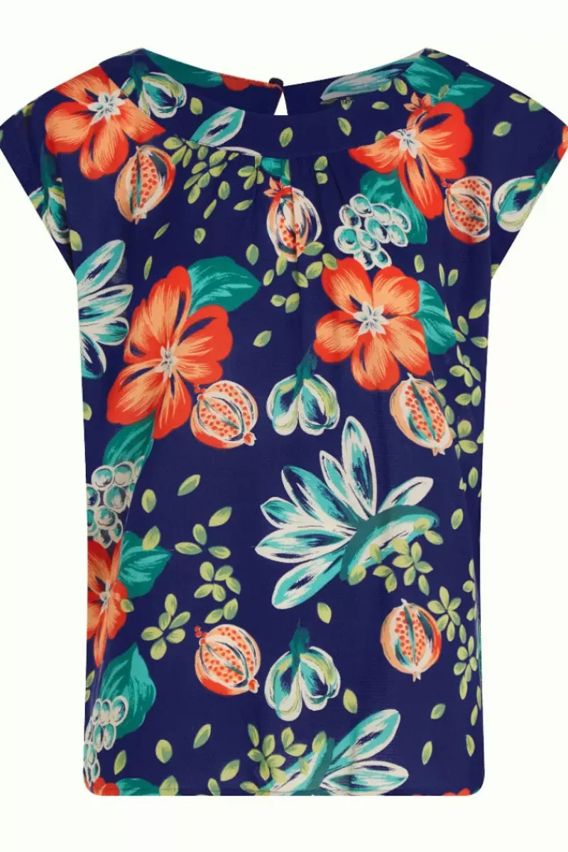 King Louie Tops & Shirts<Shirley Top Guava Dazzling Blue