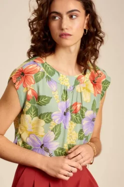 King Louie Tops & Shirts<Shirley Top Paco Spar Green