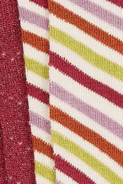 King Louie Vintage Accessoires<Socks 2-Pack Cassava Stripe Cherise Red