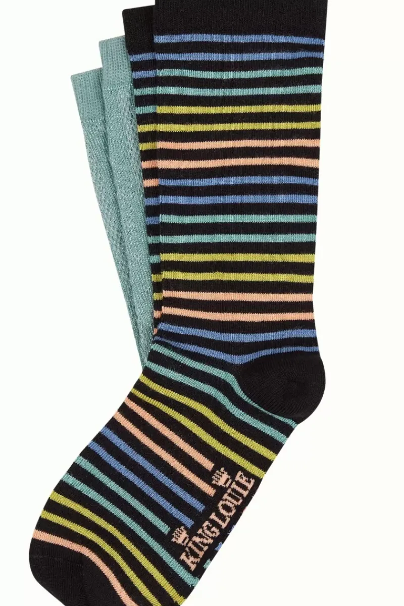 King Louie Vintage Accessoires<Socks 2-Pack Mariani Stripe Spar Green