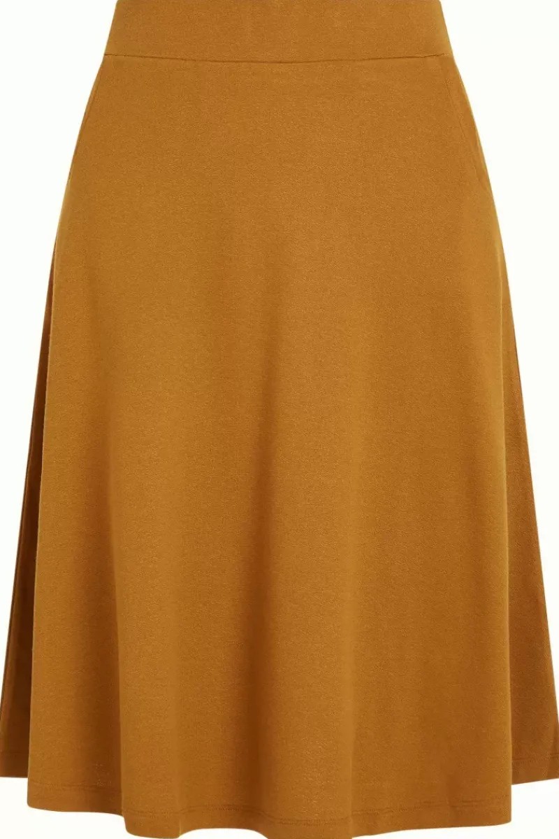 King Louie Rokken<Sofia Midi Skirt Milano Crepe Golden Brown