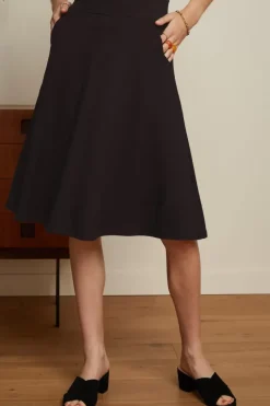 King Louie Rokken<Sofia Midi Skirt Milano Crepe Black