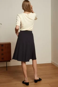 King Louie Rokken<Sofia Midi Skirt Milano Crepe Black
