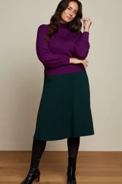 King Louie Rokken<Sofia Midi Skirt Milano Crepe Sycamore Green