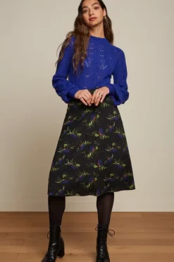 King Louie Rokken<Sofia Midi Skirt Radiant Black