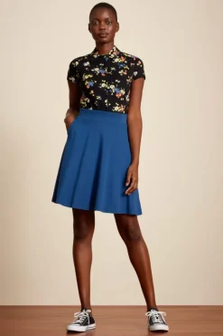 King Louie Rokken<Sofia Skirt Milano Crepe Blue Dawn