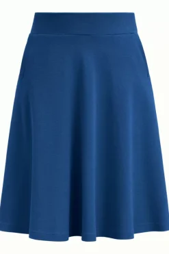 King Louie Rokken<Sofia Skirt Milano Crepe Blue Dawn