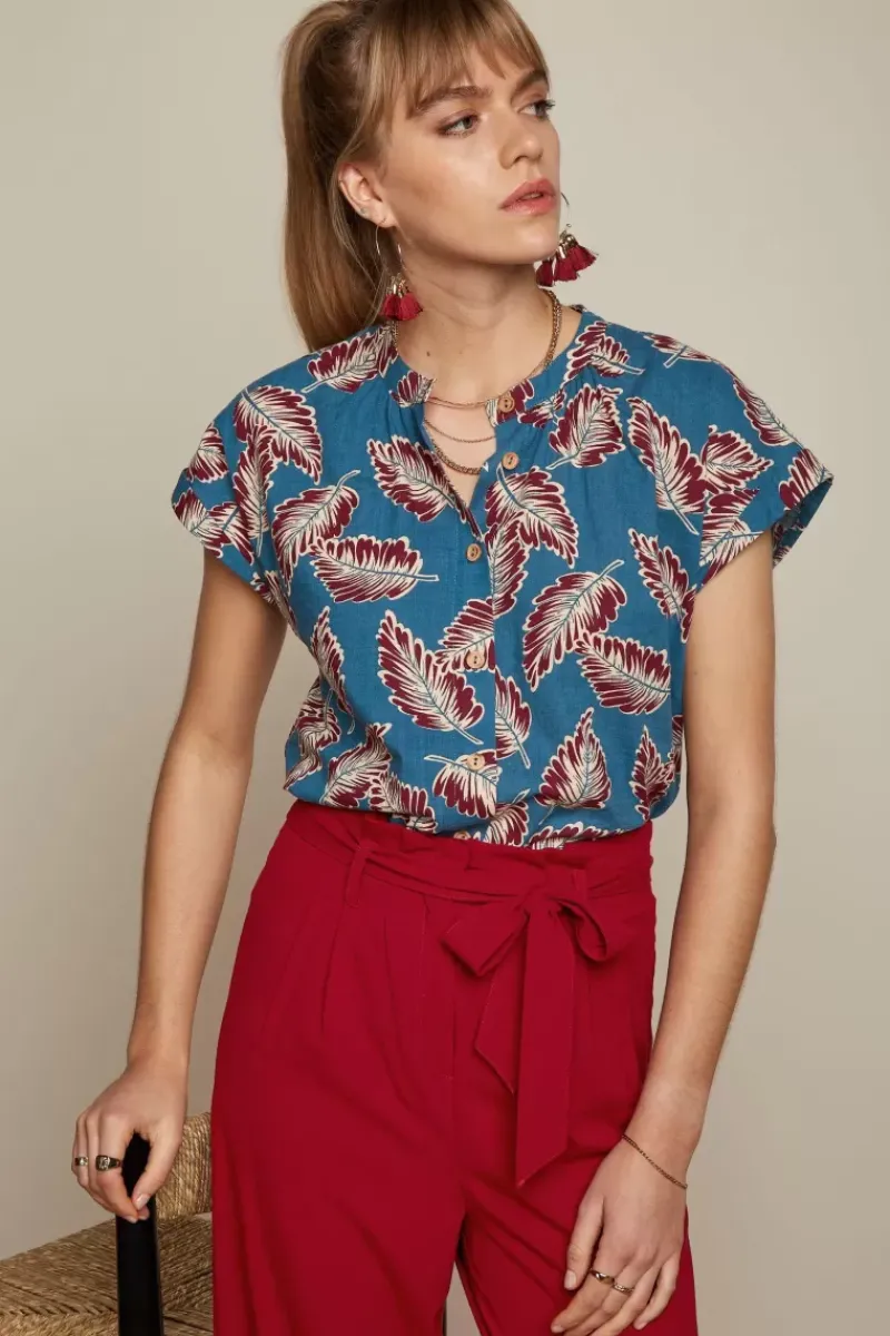 King Louie Blouses<Stella Blouse Dominica Orient Blue