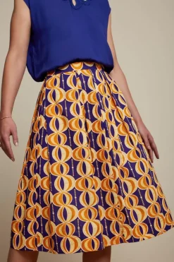 King Louie Rokken<Suzette Pleat Skirt Bambaataa Deep Blue
