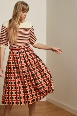 King Louie Rokken<Suzette Pleat Skirt Rapezzi Black