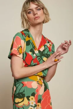 King Louie Blouses<Tex Blouse La Monia Dusty Turquoise