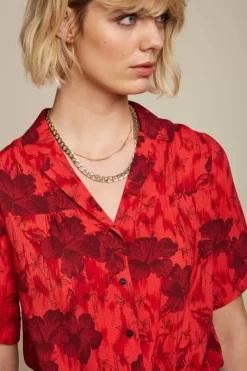 King Louie Blouses<Tex Blouse Marlow Fiery Red
