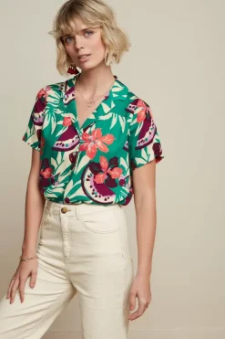 King Louie Blouses<Tex Blouse Riri Aqua Green